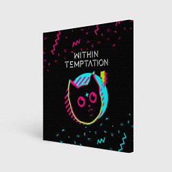 Холст квадратный Within Temptation - rock star cat, цвет: 3D-принт