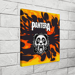 Холст квадратный Pantera рок панда и огонь, цвет: 3D-принт — фото 2