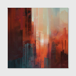 Холст квадратный Размытый город на закате, цвет: 3D-принт — фото 2