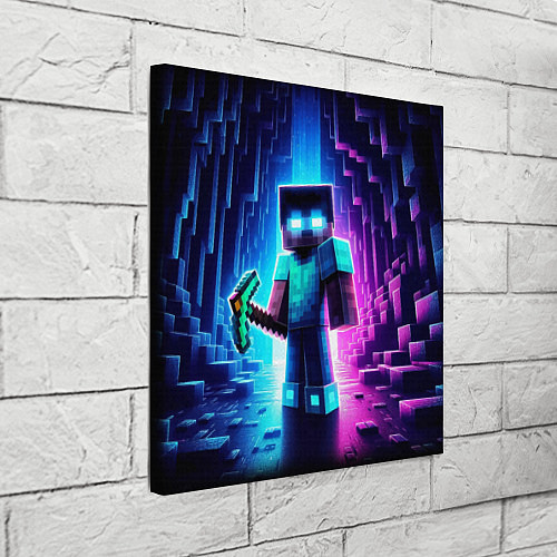 Картина квадратная Minecraft - neon character ai art / 3D-принт – фото 3