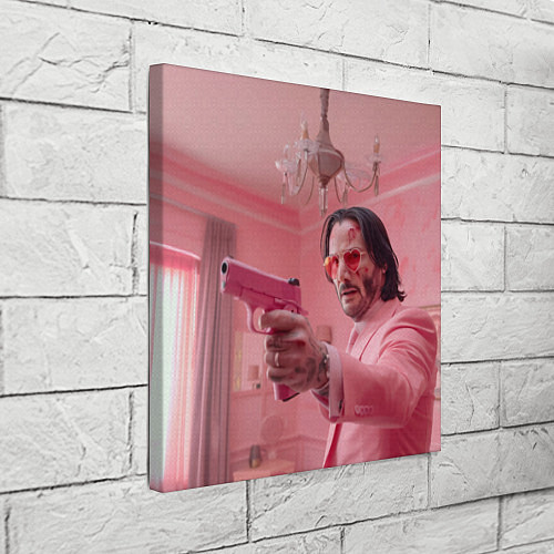 Картина квадратная Джон Уик в розовом костюме / 3D-принт – фото 3
