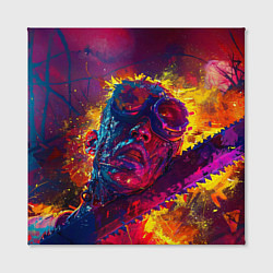 Холст квадратный Человек с пилой в брызгах краски, цвет: 3D-принт — фото 2