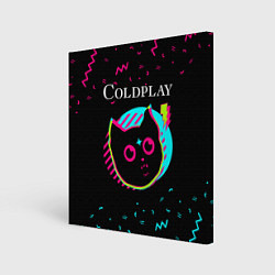 Холст квадратный Coldplay - rock star cat, цвет: 3D-принт