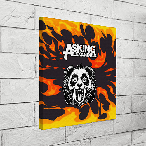 Картина квадратная Asking Alexandria рок панда и огонь / 3D-принт – фото 3