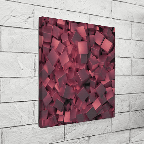 Картина квадратная Кубики металлические красные / 3D-принт – фото 3