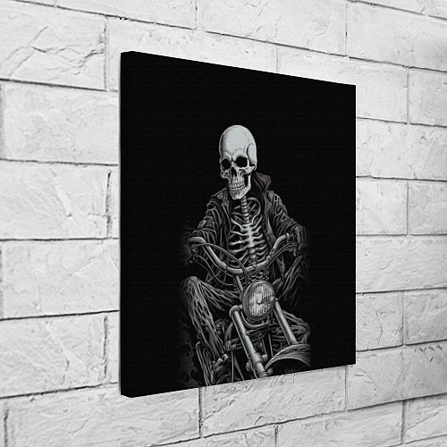 Картина квадратная Скелет на мотоцикле / 3D-принт – фото 3