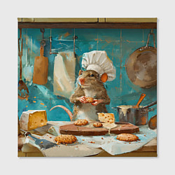 Холст квадратный Крыса шеф повар на кухне, цвет: 3D-принт — фото 2
