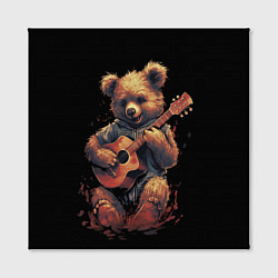 Холст квадратный Большой плюшевый медведь играет на гитаре, цвет: 3D-принт — фото 2