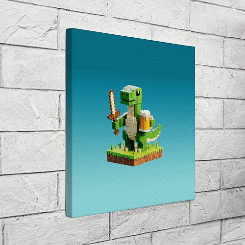 Картина квадратная Пивозаврик с кружкой пива - Майнкрафт / 3D-принт – фото 3