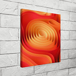 Холст квадратный Оранжевые объемные круги, цвет: 3D-принт — фото 2
