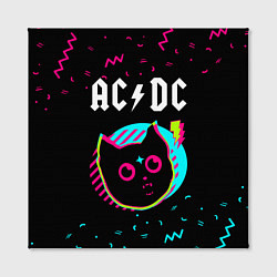 Холст квадратный AC DC - rock star cat, цвет: 3D-принт — фото 2