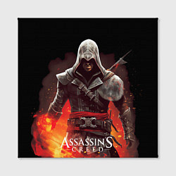 Холст квадратный Assassins creed огненный фон вокруг, цвет: 3D-принт — фото 2