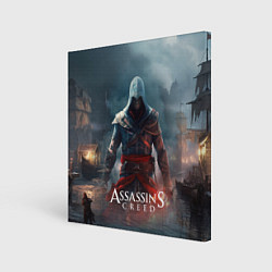 Холст квадратный Assassins creed ночной город, цвет: 3D-принт