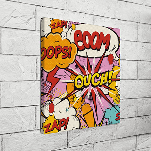 Картина квадратная Oops-boom: комикс бум / 3D-принт – фото 3