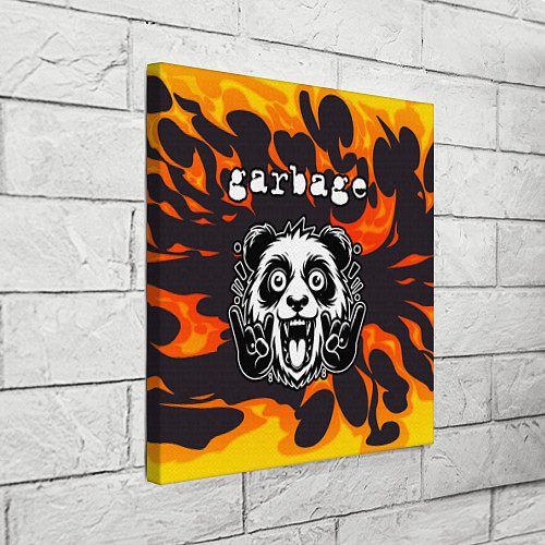 Картина квадратная Garbage рок панда и огонь / 3D-принт – фото 3