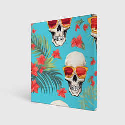 Холст квадратный Черепа в отпуске, цвет: 3D-принт