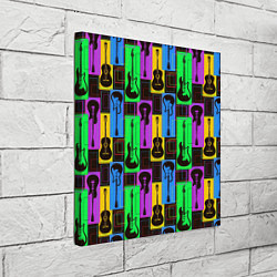 Холст квадратный Красочные гитары, цвет: 3D-принт — фото 2