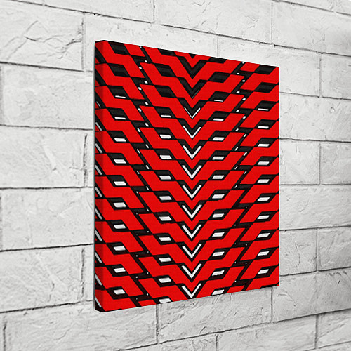 Картина квадратная Красная броня с белыми прорезями / 3D-принт – фото 3
