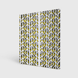 Холст квадратный Жёлто-белый паттерн конструкция, цвет: 3D-принт
