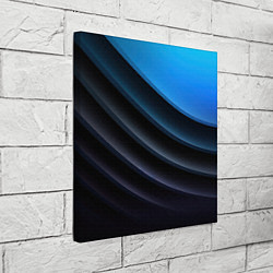 Холст квадратный Геометрическая синяя абстракция на черном фоне мин, цвет: 3D-принт — фото 2