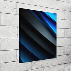 Холст квадратный Темная синяя стильная абстракция на черном фоне, цвет: 3D-принт — фото 2