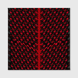 Холст квадратный Красные киберпанк ячейки на белом фоне, цвет: 3D-принт — фото 2