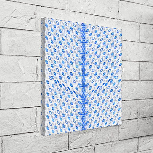 Картина квадратная Синие киберпанк ячейки на белом фоне / 3D-принт – фото 3