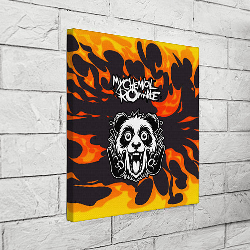 Картина квадратная My Chemical Romance рок панда и огонь / 3D-принт – фото 3