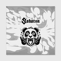 Холст квадратный Sabaton рок панда на светлом фоне, цвет: 3D-принт — фото 2