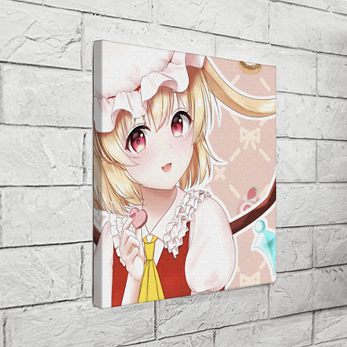 Картина квадратная Touhou Project Flandre милая улыбка сердечко / 3D-принт – фото 3