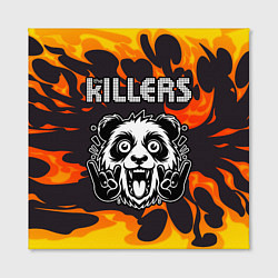 Холст квадратный The Killers рок панда и огонь, цвет: 3D-принт — фото 2