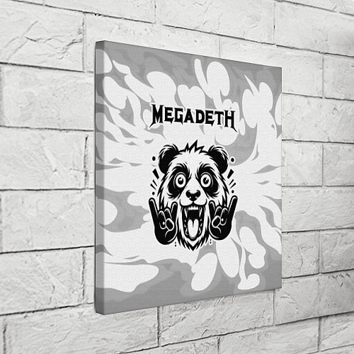 Картина квадратная Megadeth рок панда на светлом фоне / 3D-принт – фото 3