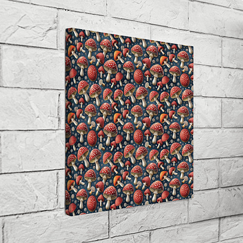 Картина квадратная Гриб красный мухомор паттерн / 3D-принт – фото 3
