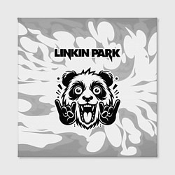 Холст квадратный Linkin Park рок панда на светлом фоне, цвет: 3D-принт — фото 2
