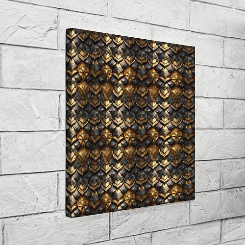 Картина квадратная Золотистая текстурная броня / 3D-принт – фото 3