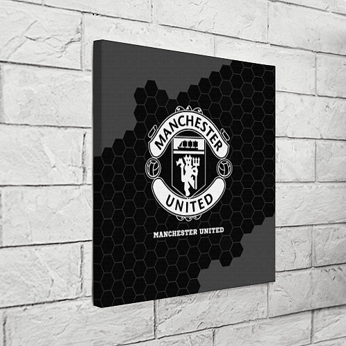 Картина квадратная Manchester United sport на темном фоне / 3D-принт – фото 3