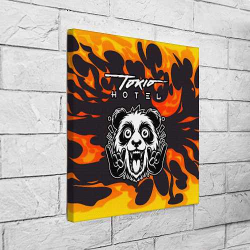 Картина квадратная Tokio Hotel рок панда и огонь / 3D-принт – фото 3