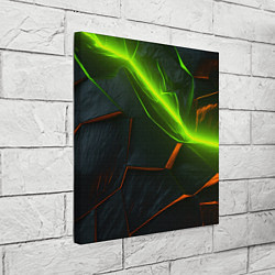 Холст квадратный Green neon abstract geometry, цвет: 3D-принт — фото 2