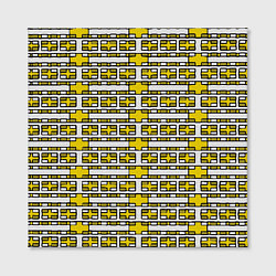 Холст квадратный Жёлтые и белые кирпичики на белом фоне, цвет: 3D-принт — фото 2