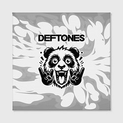 Холст квадратный Deftones рок панда на светлом фоне, цвет: 3D-принт — фото 2