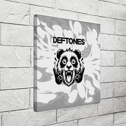 Холст квадратный Deftones рок панда на светлом фоне, цвет: 3D-принт — фото 2