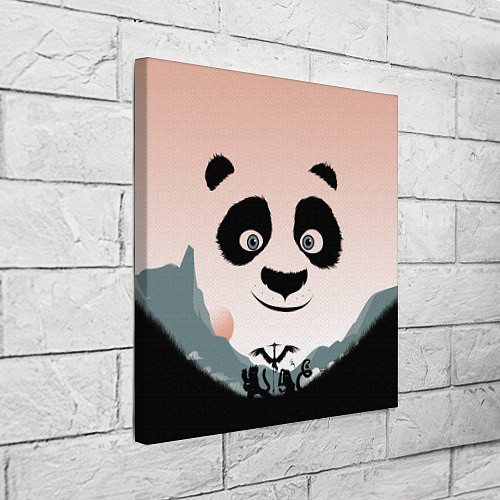 Картина квадратная Силуэт кунг фу панда / 3D-принт – фото 3