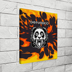 Холст квадратный Disturbed рок панда и огонь, цвет: 3D-принт — фото 2