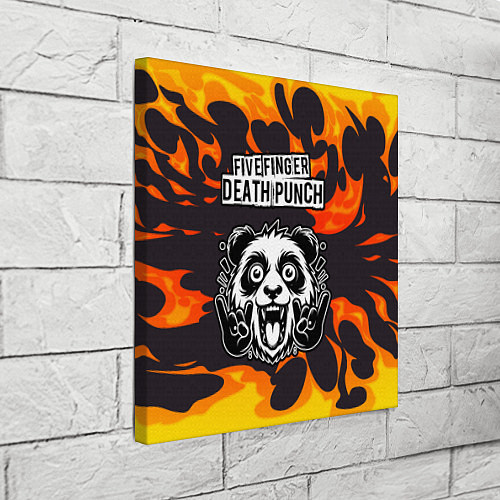 Картина квадратная Five Finger Death Punch рок панда и огонь / 3D-принт – фото 3