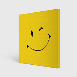 Холст квадратный Смайл желтый, цвет: 3D-принт