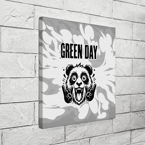 Картина квадратная Green Day рок панда на светлом фоне / 3D-принт – фото 3