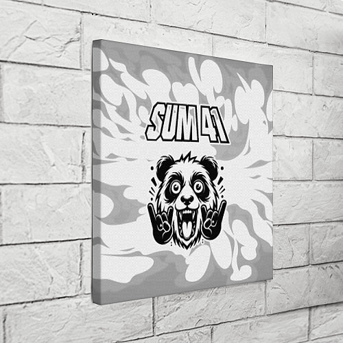 Картина квадратная Sum41 рок панда на светлом фоне / 3D-принт – фото 3