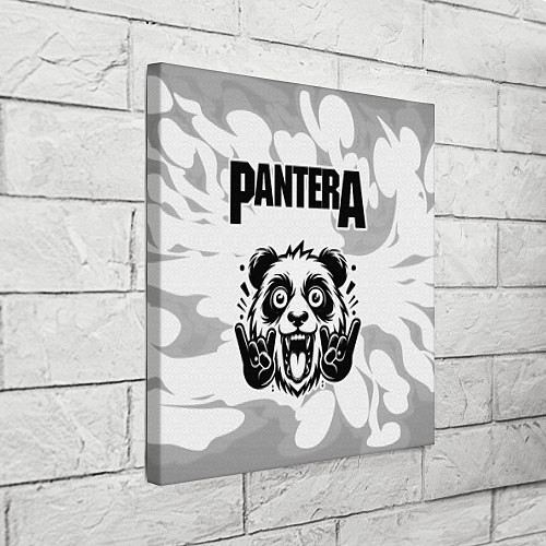 Картина квадратная Pantera рок панда на светлом фоне / 3D-принт – фото 3