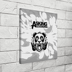 Холст квадратный Asking Alexandria рок панда на светлом фоне, цвет: 3D-принт — фото 2