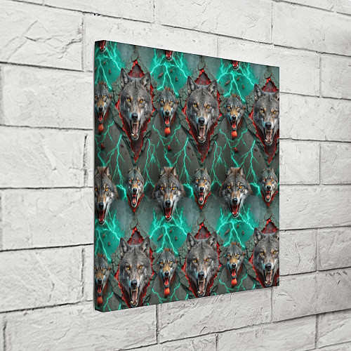 Картина квадратная Эпичный паттерн из волков / 3D-принт – фото 3